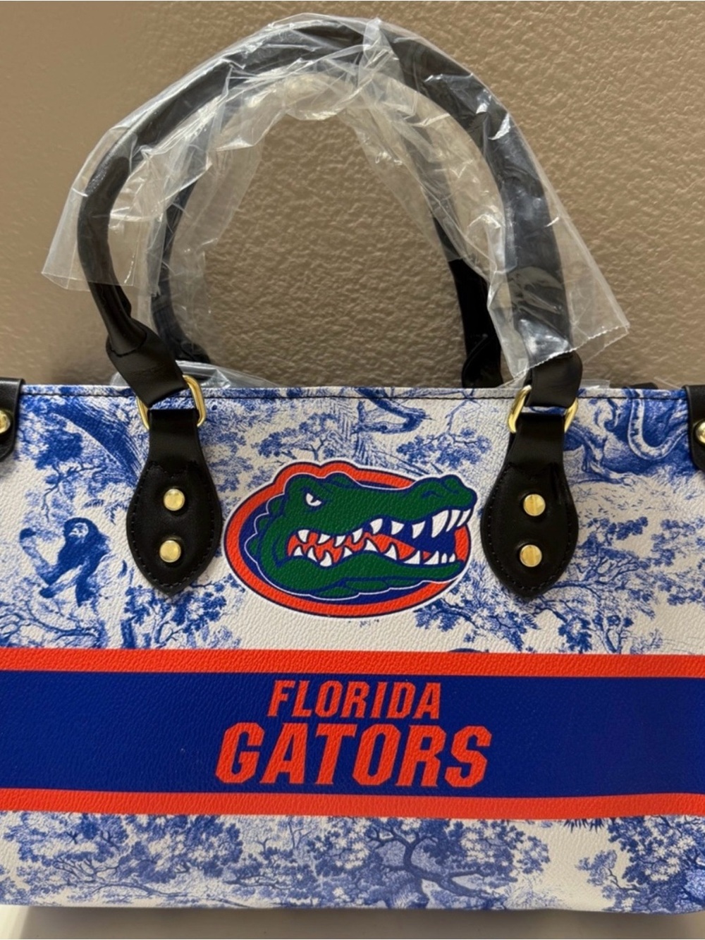 Blue & Orange Canvas Tote with Team Crest